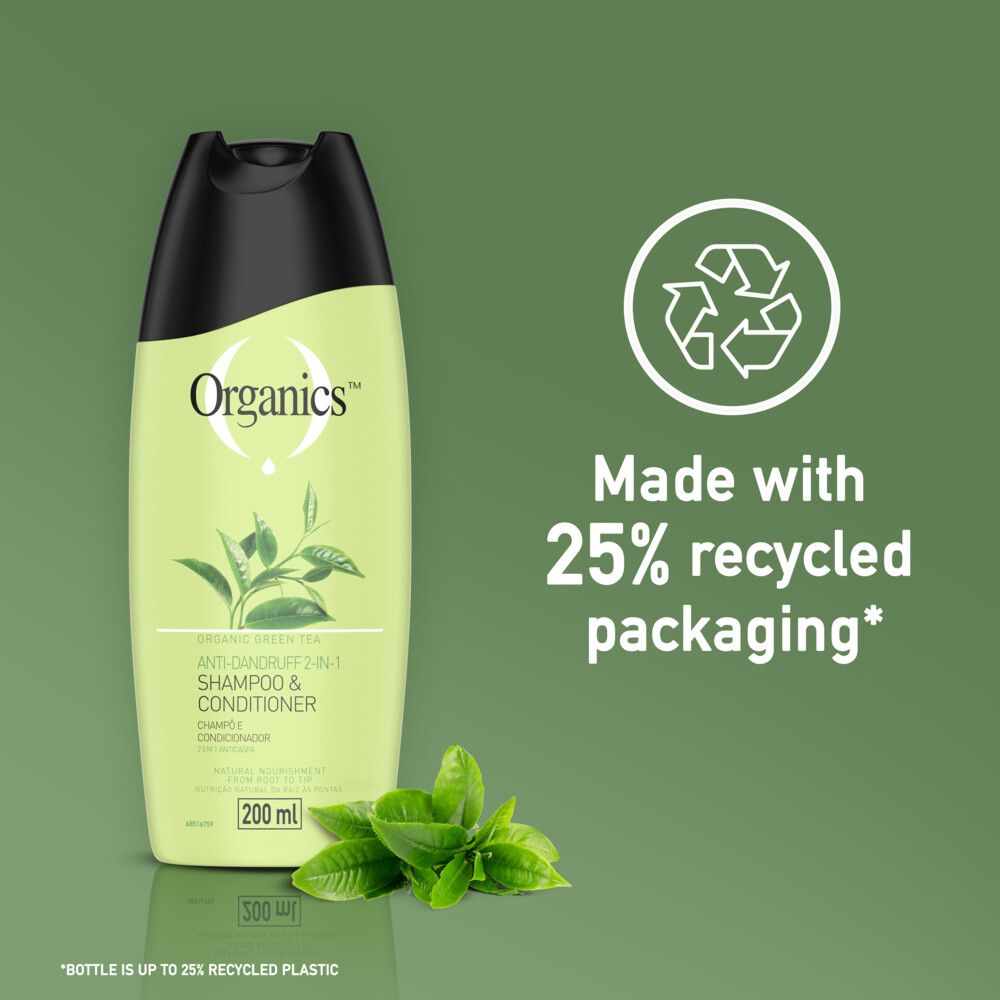 Organics Green Tea Anti Dandruff 2in1 Shampoo and Conditioner 200ml — by Seller — Beauty & Personal Care — new product in South Africa
