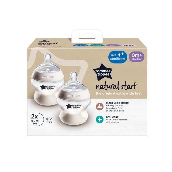 Tommee Tippee - Natural Start Baby Bottle 150ml 2 Pack - Selft Sterilising — by Seller — Baby & Kids — new product in South Africa