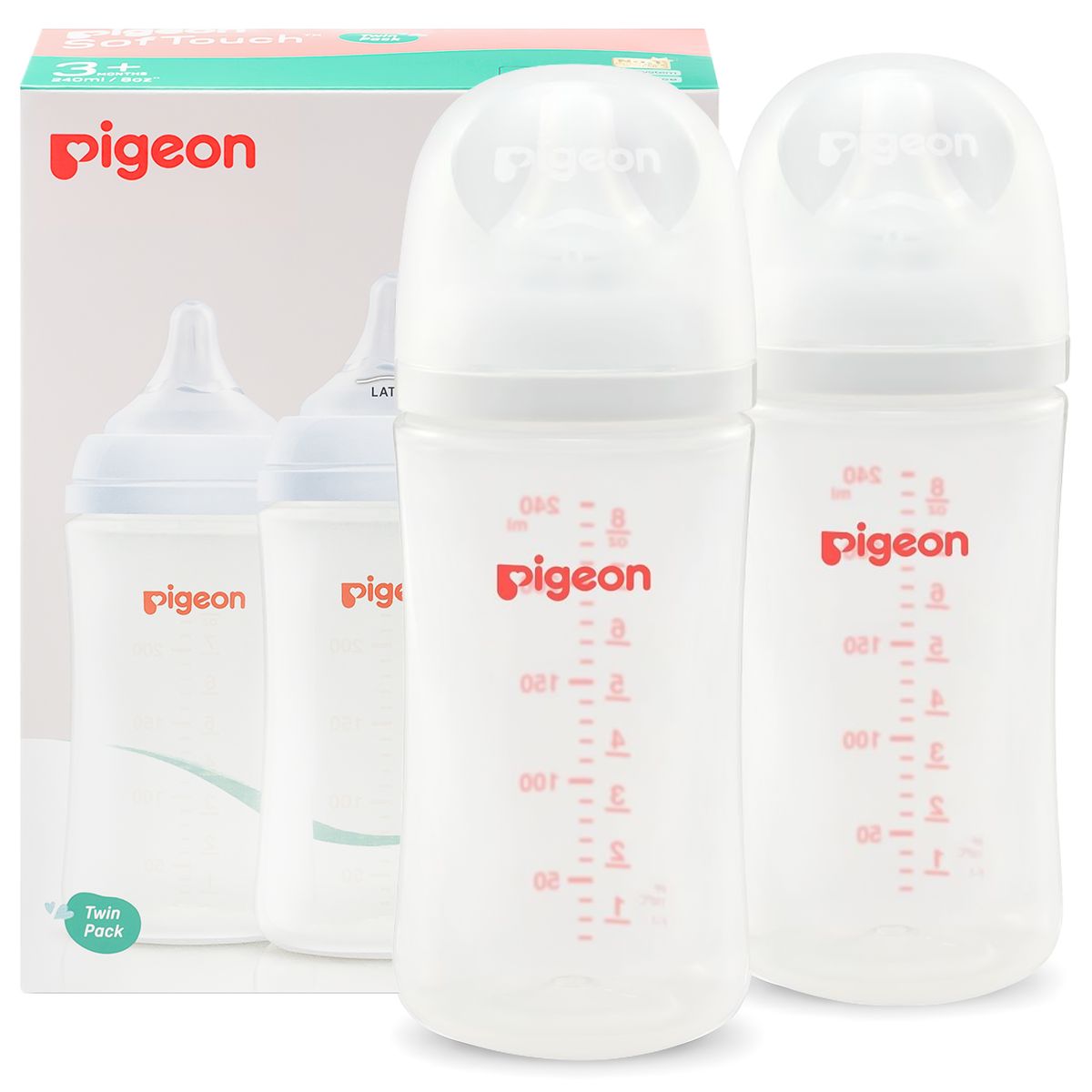 Pigeon Wide Neck SofTouch PP Baby Bottle Twin Pack 240ml with M Nipple — by Seller — Baby & Kids — new product in South Africa