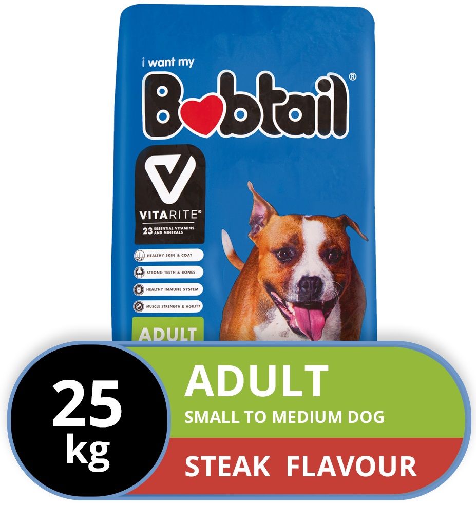 Bobtail- Small/Medium Adult Steak Flavour Dog Food — by Seller — Pet Supplies — new product in South Africa