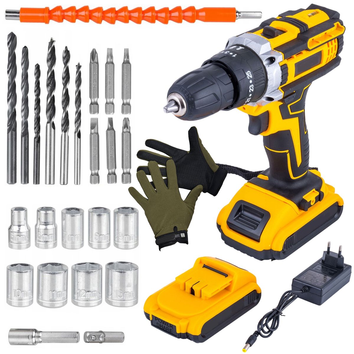 26 Pc Wireless Impact Drill Set With 2 Lithium Battery Packs, Case & Gloves — by Durban Living & Co — Tools & DIY — new product in South Africa