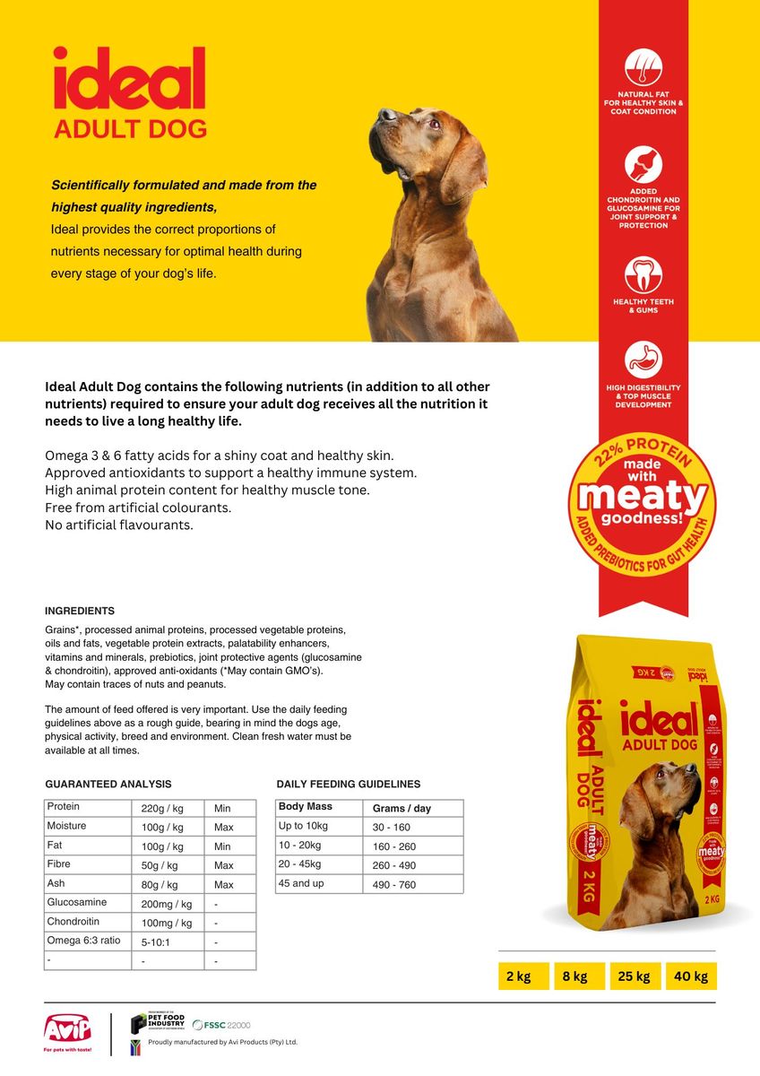 Ideal Adult Dry Dog Food - Made with Meaty Goodness 20kg — by Seller — Pet Supplies — new product in South Africa