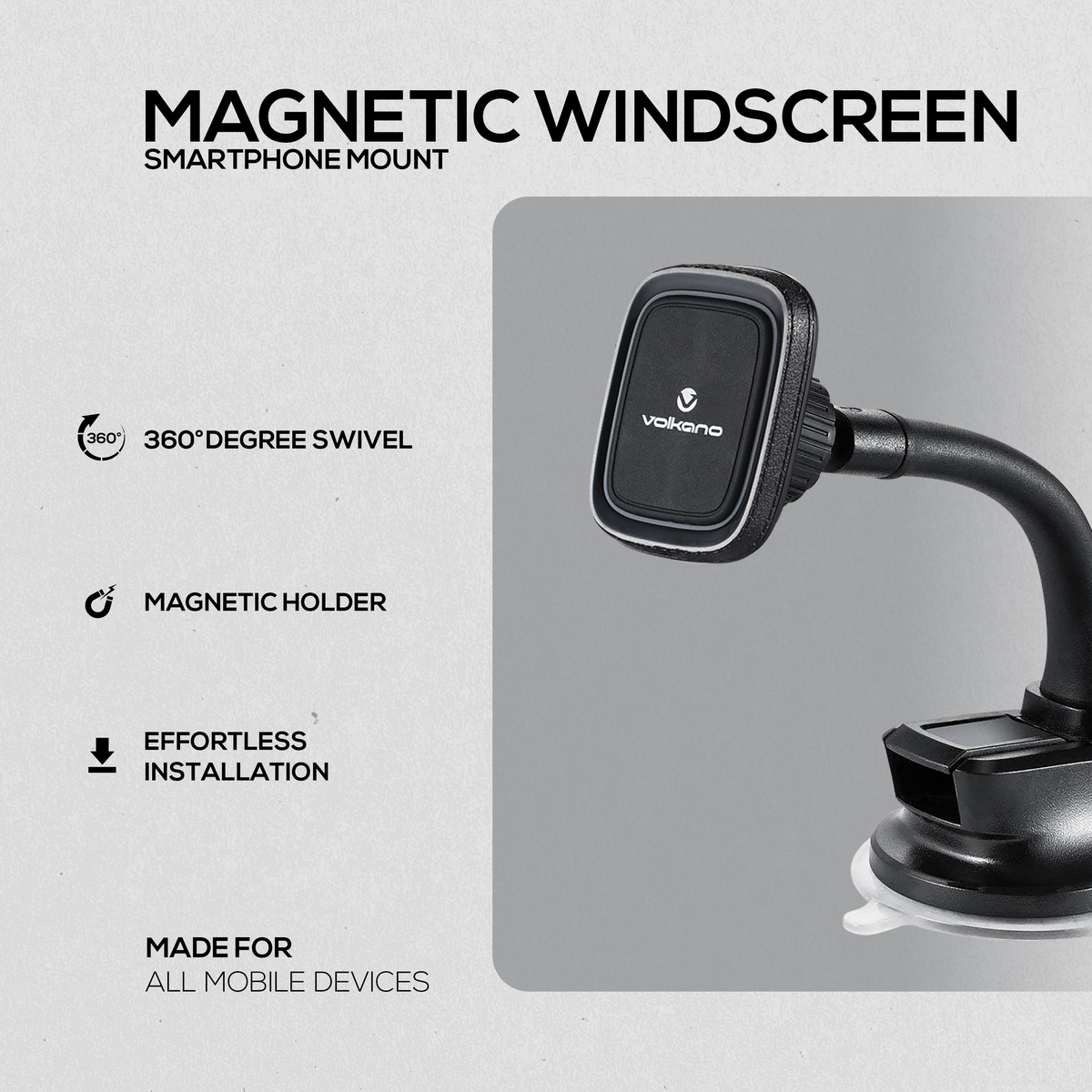 Volkano Magnetic Car Phone Holder - Flexible & Secure-Suction Mount — by Durban Living & Co — Auto & Parts — new product in South Africa