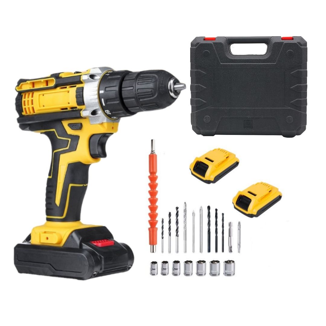 Cordless Rechargeable Drill Set With Tool Kit, Battery Pack & Carry Case — by Durban Living & Co — Tools & DIY — new product in South Africa