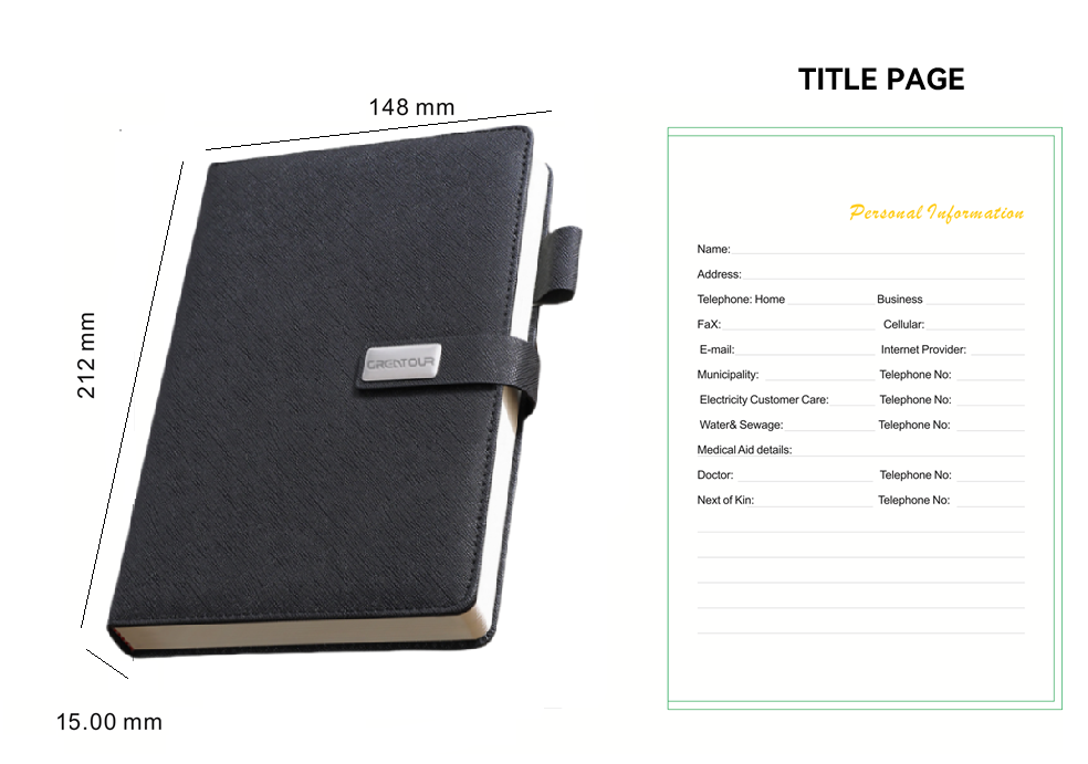 GREATOUR A5 Hard Cover Notebook Journal 240 Pages Pen Loop Magnetic Closure — by Durban Living & Co — Office & Stationery — new product in South Africa