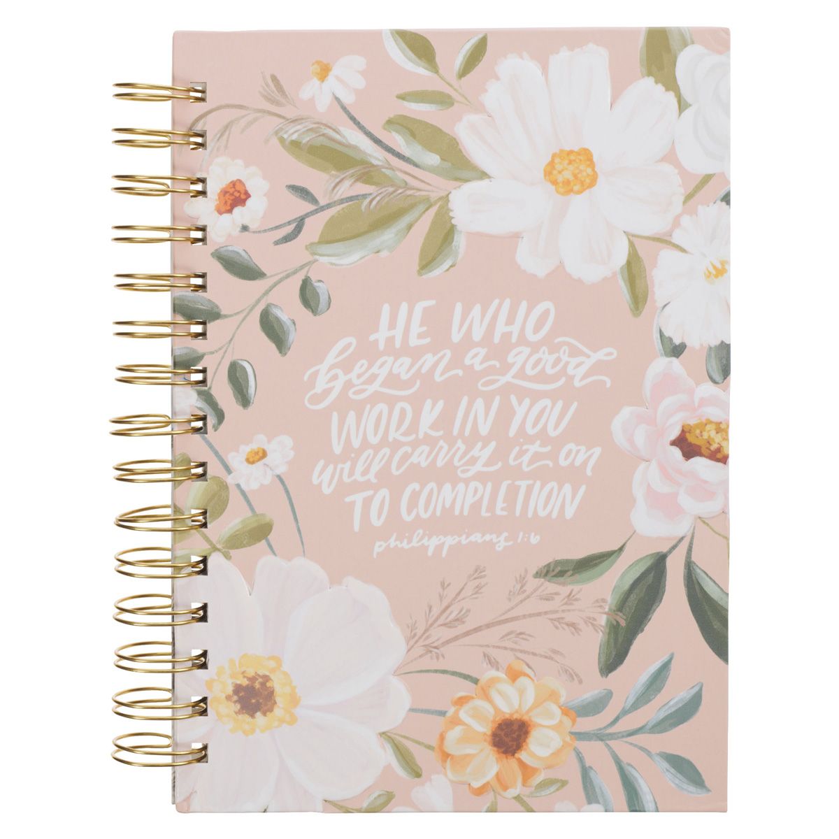 Journal Wirebound Beige Floral Good Work in You Phil. 1:6 — by Seller — Office & Stationery — new product in South Africa