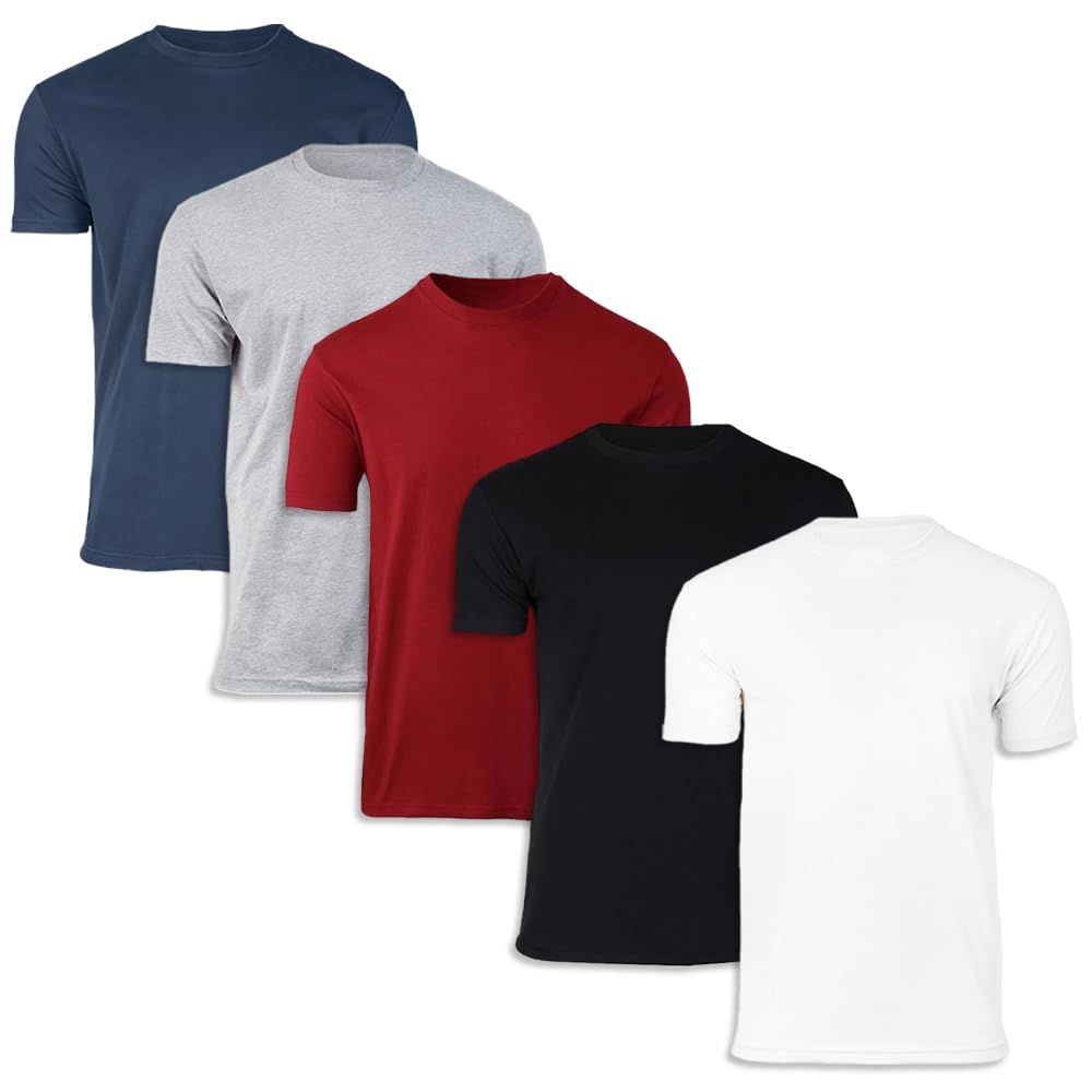 5-Pack Cotton Crew-Neck T-Shirts for Men -Short Sleeve Solid Colors — by Sandton Select — Fashion & Clothing — new product in South Africa