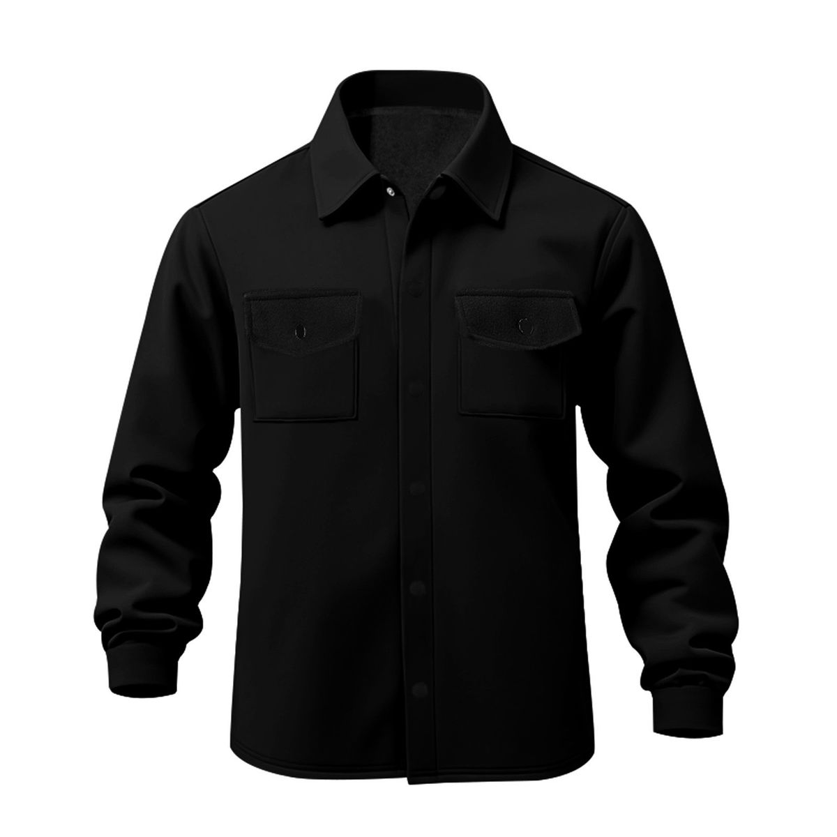 Men's British Solid Casual Shirt and Jacket-Knitted Button Loose-Black/Grey — by Seller — Fashion & Clothing — new product in South Africa