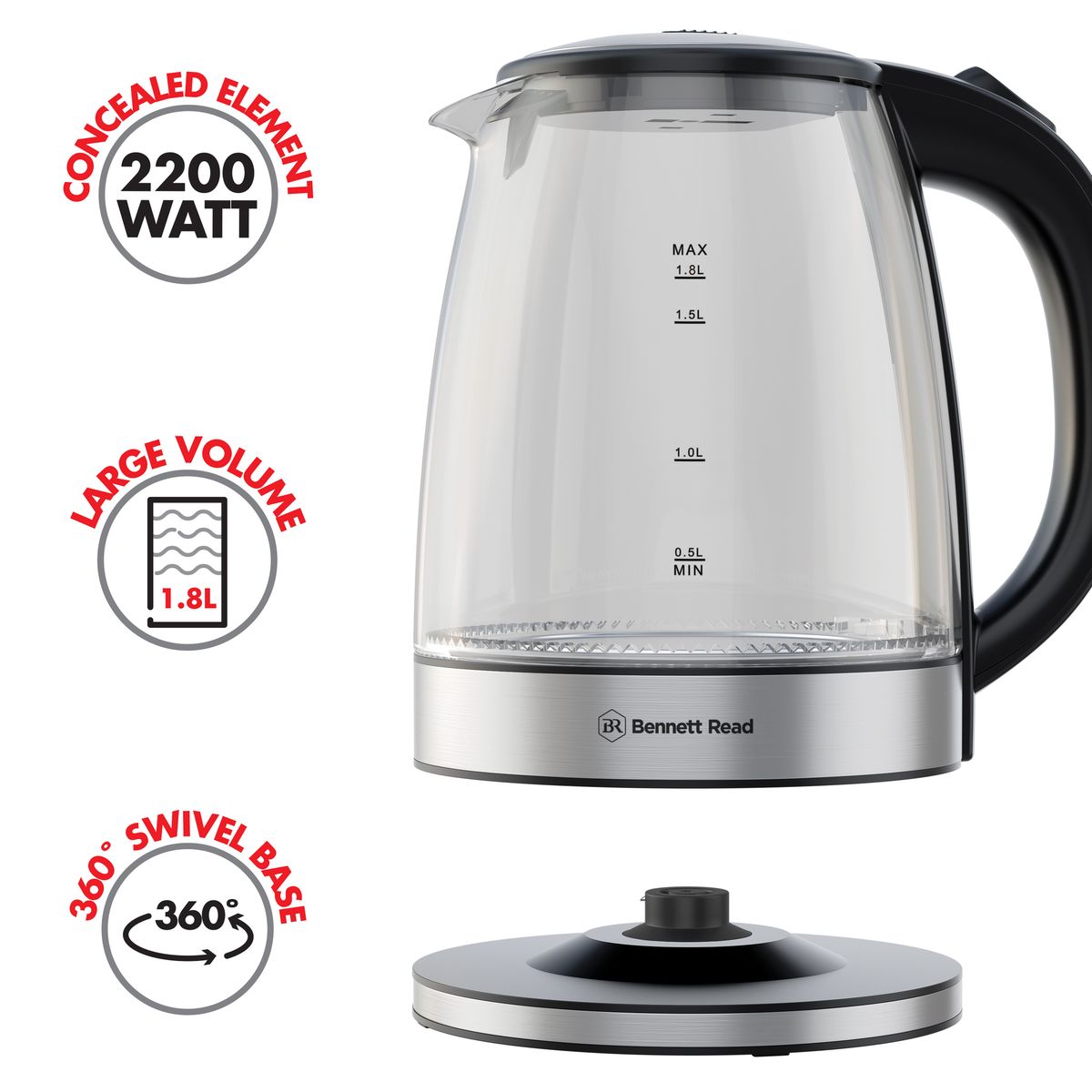 Bennett Read 1.8L Classique Glass Kettle — by Seller — Home & Kitchen — new product in South Africa