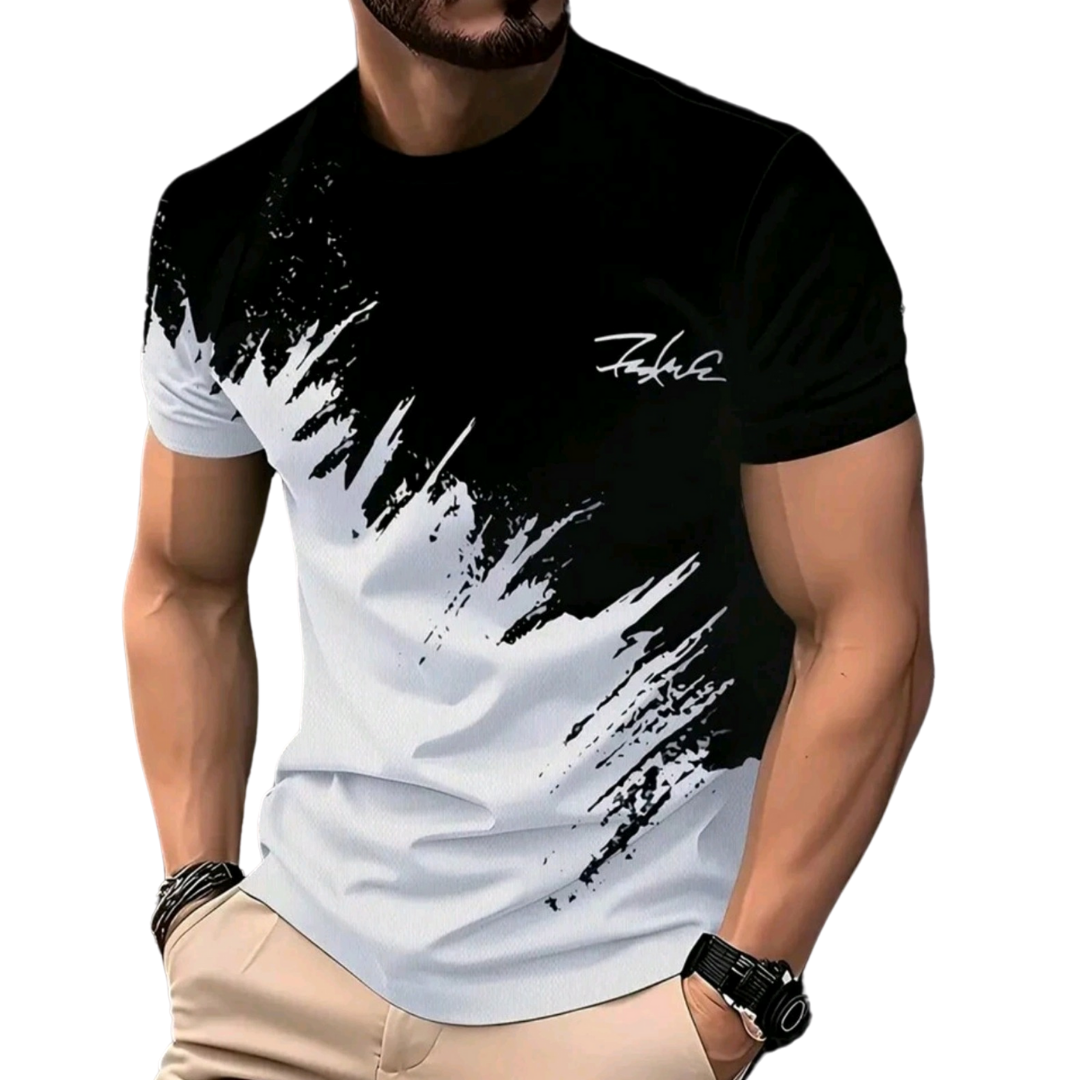 Mens Short Sleeve Colorblock Shirt - Splash — by Sandton Select — Fashion & Clothing — new product in South Africa